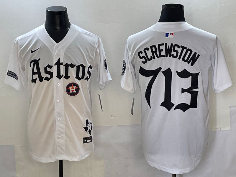Men 2025 Houston Astros 713 Screwston White Five generations Joint Name Nike MLB Jersey style 12->houston astros->MLB Jersey